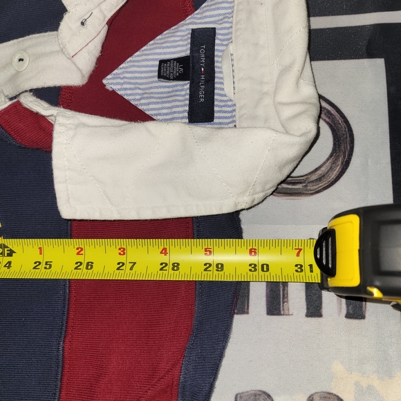 Two Premium Tommy Hilfiger Rugby Polo Stripe Large Longsleeve Y2K Shirts - Picture 5 of 8